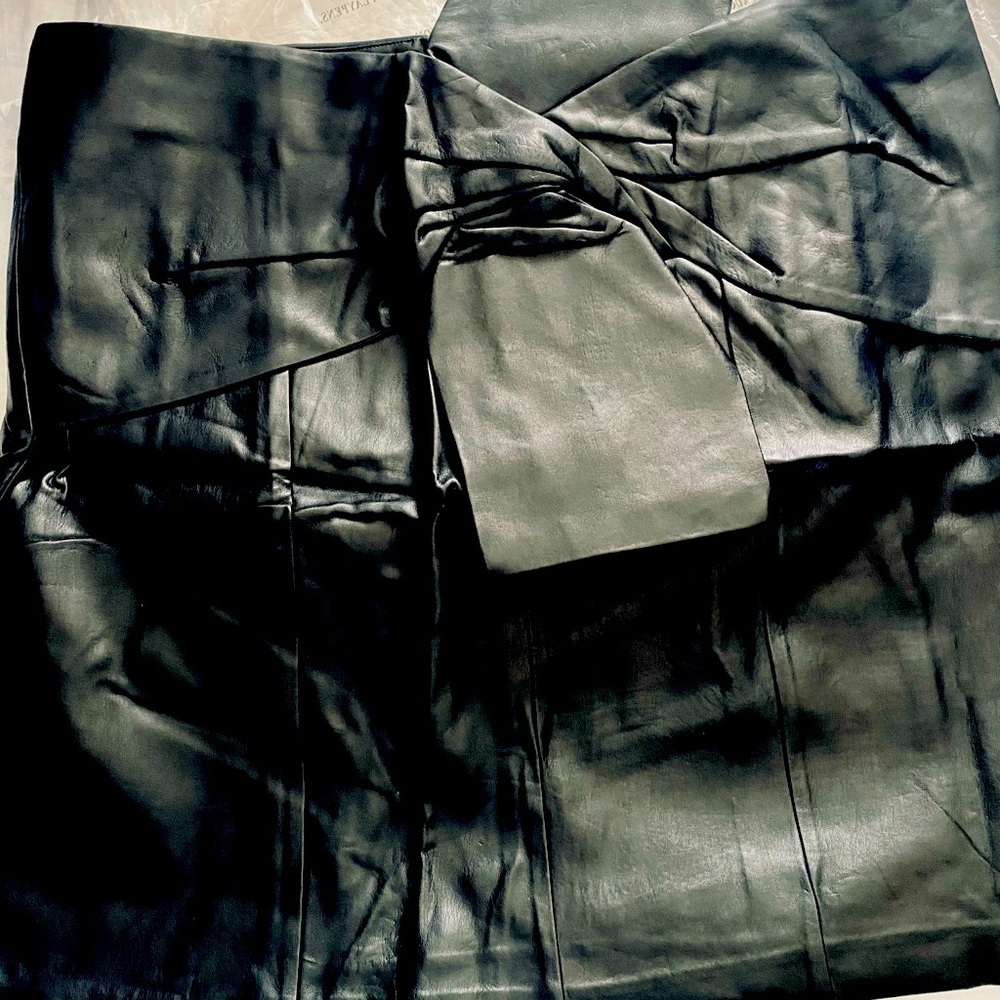Eloquii Black Wrap Bow Mini  Skirt